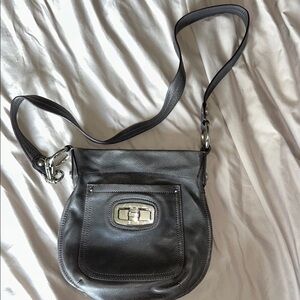 Genuine Leather Charcoal Grey Crossbody